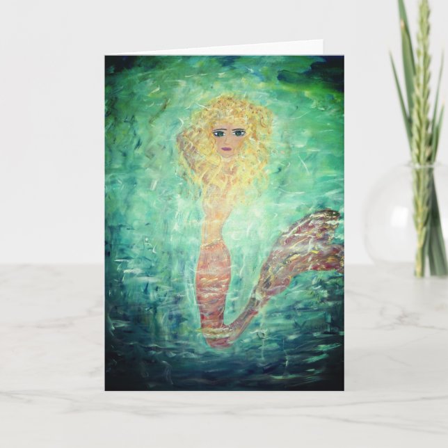 "Zoey" La Sirène, Carte de voeux vierge (Devant)