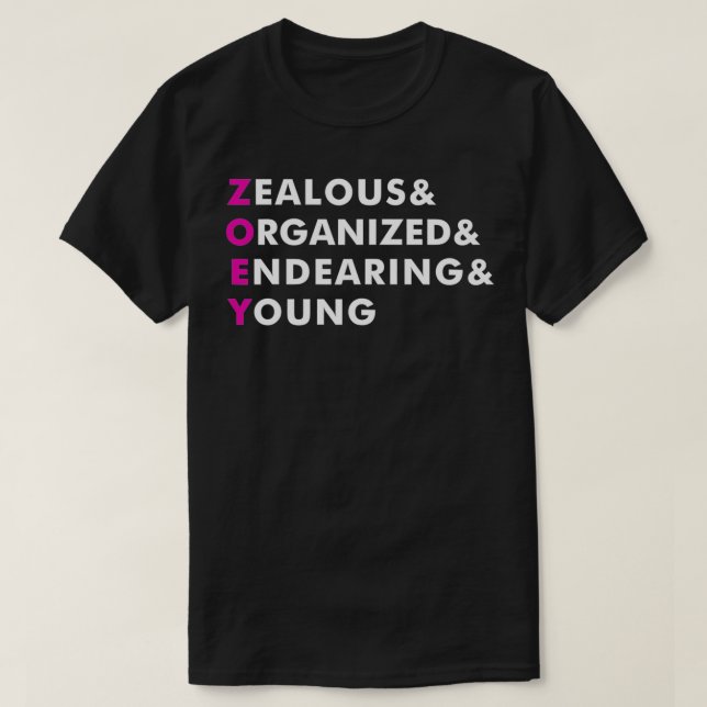 Zoey Name  Personalized Gift  T-Shirt (Design Front)