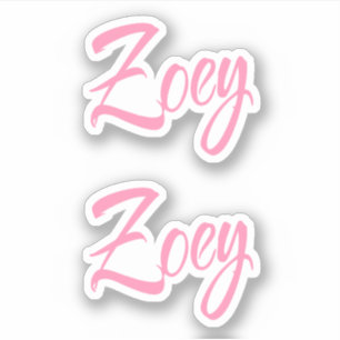 Zoey Nom décoratif en rose x2 Sticker