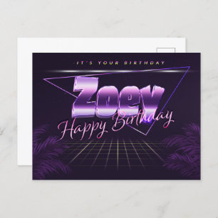 Zoey Nom Prénom Anniversaire de la carte postale