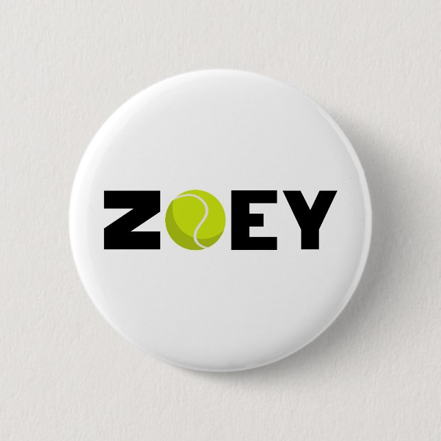 Zoey Tennis 2 Inch Round Button (Front)