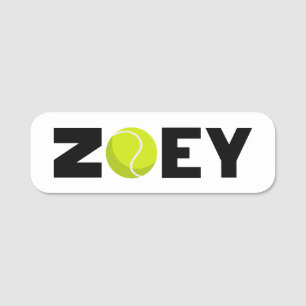 Zoey Tennis Name Tag