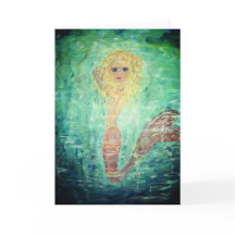 "Zoey" The Mermaid, Blank Greeting Card