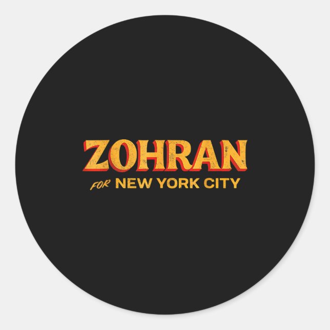 Zohran Mamdani For Nyc Mayor Funny Cool Trendy Pro Classic Round Sticker (Front)