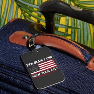Zohran Mamdani for NYC Mayor with US Flag Luggage Tag