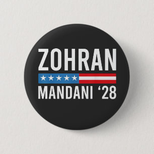 Zohran Mamdani NYC Mayor Candidate USA Flag 2 Inch Round Button