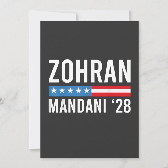 Zohran Mamdani NYC Mayor Candidate USA Flag Card (Front)