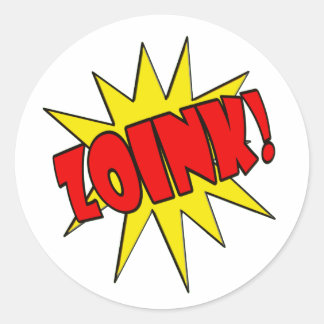 Zoink!  Cartoon SFX Classic Round Sticker