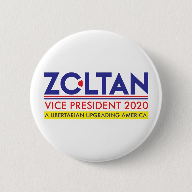 Zoltan Istvan VP 2020 2 Inch Round Button (Front)