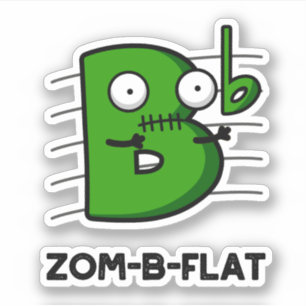 Zom-B-Flat Funny Halloween Zombie Music Pun 