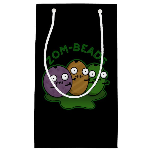 Zom-beads Funny Halloween Zombie Beads Pun Dark BG Small Gift Bag (Front)