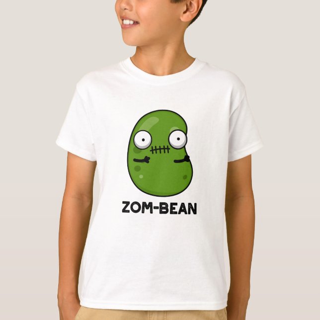 Zom-bean Funny Halloween Zombie Bean Pun  T-Shirt (Front)