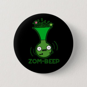 Zom-beep Funny Zombie Honker Pun Dark BG 2 Inch Round Button