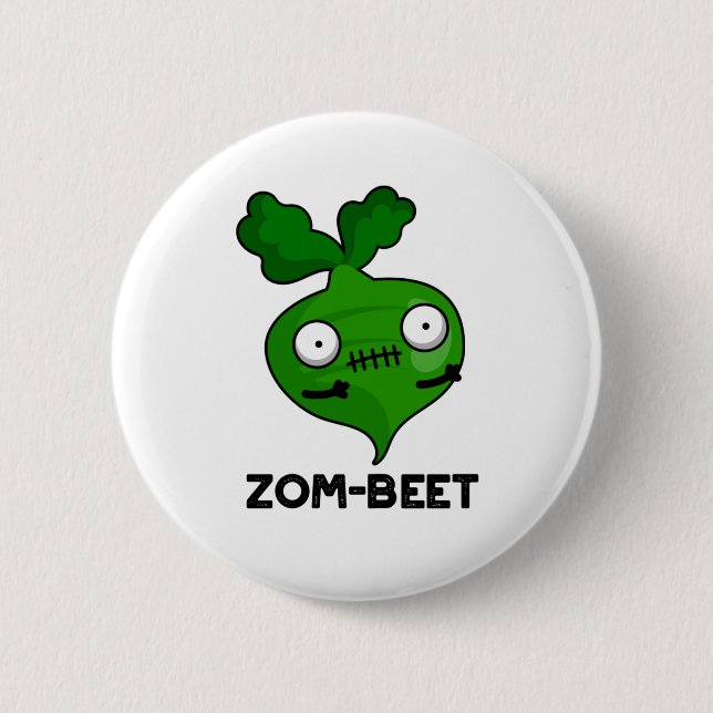 Zom-beet Funny Halloween Zombie Beet Pun 2 Inch Round Button (Front)