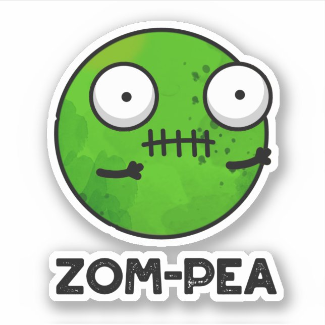 Zom-pea Funny Halloween Zombie Pea Pun (Front)