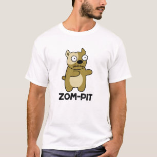 Zom-pit Funny Halloween Zombie Pit Bull Pun  T-Shirt
