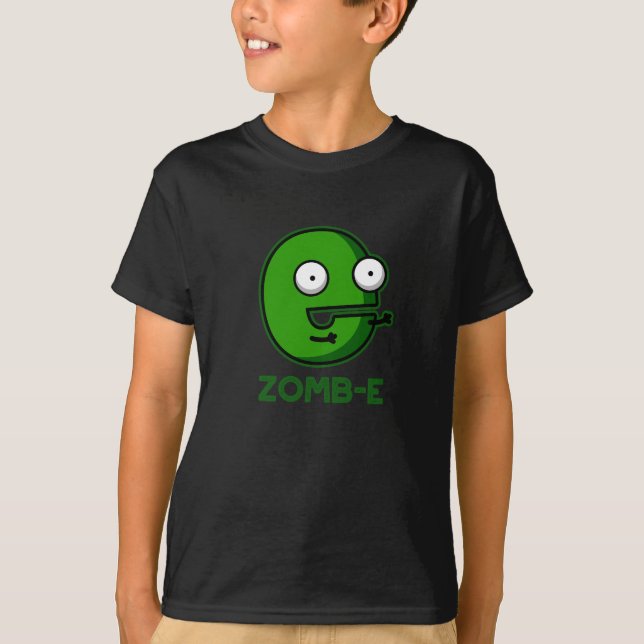 Zomb-E Funny Halloween Zombie Alphabet Pun  T-Shirt (Front)