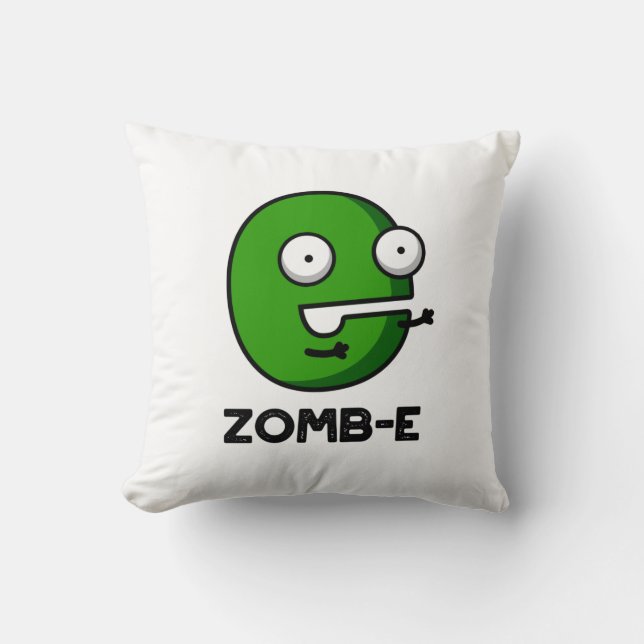 Zomb-E Funny Halloween Zombie Alphabet Pun  Throw Pillow (Front)