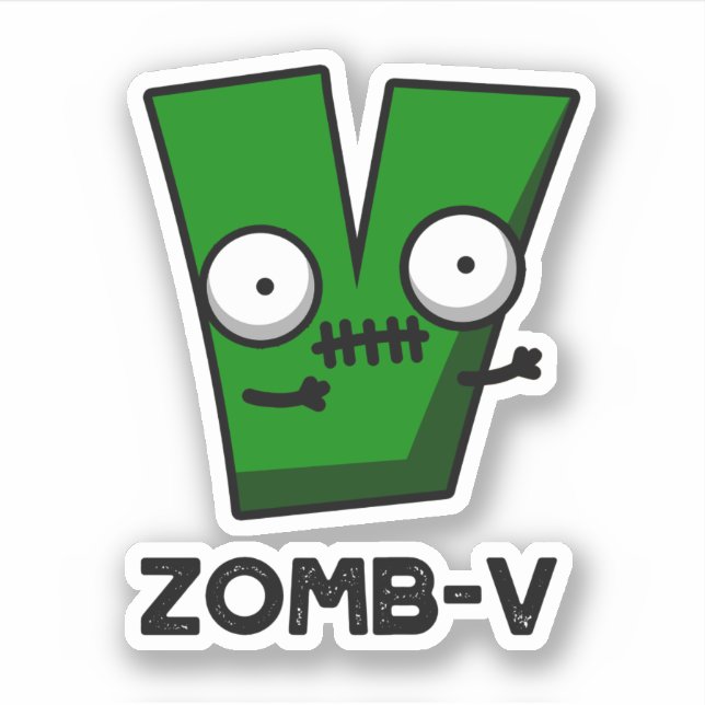 Zomb-V Funny Halloween Zombie Alphabet V Pun  (Front)