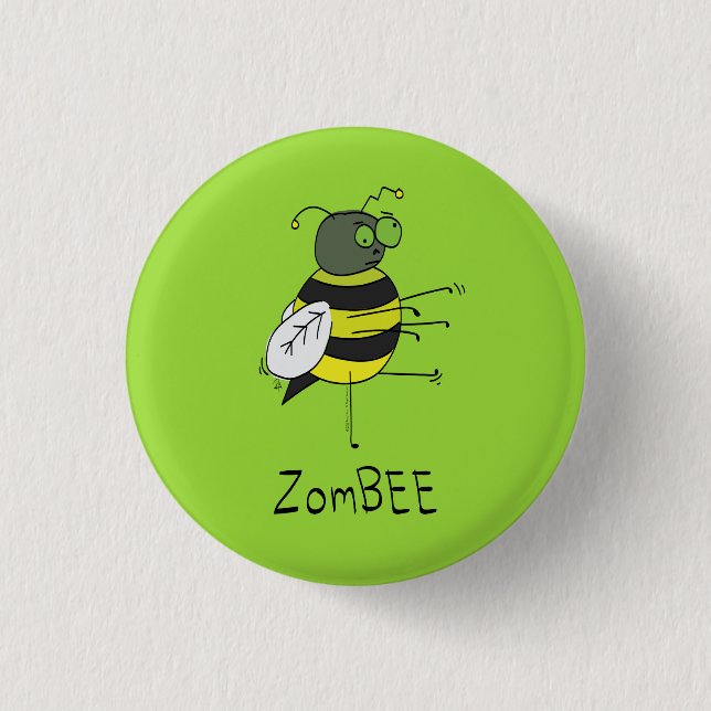 ZomBEE Zombie Bee Halloween Button (Front)