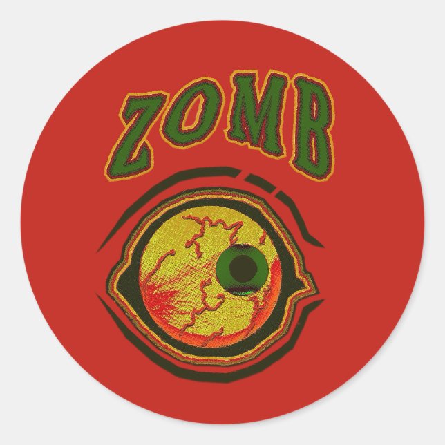 ZombEye - Green Red Classic Round Sticker (Front)