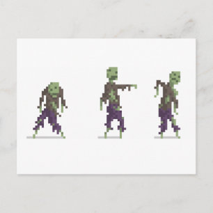 Zombie 8-Bit Pixel Art Postcard