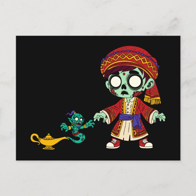 Zombie Aladdin & Zombie Genie Postcard (Front)