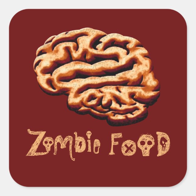 Zombie Aliments Cerveaux Halloween Étiquettes Mais (Devant)
