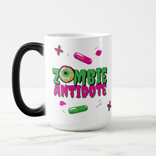 Zombie Antidote.. Shhh.. Zombie to Human Indicator Magic Mug (Left)