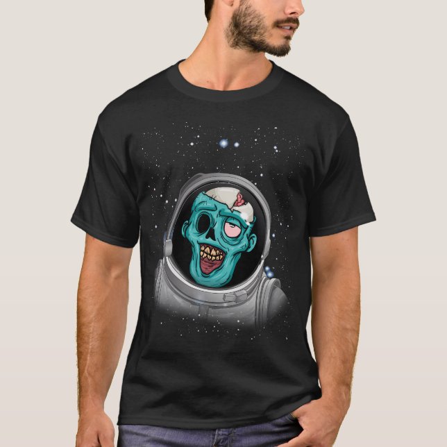 Zombie Apocalypse Astronaut Space Halloween Zombie T-Shirt (Front)