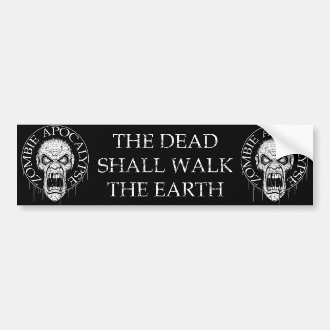 Zombie Apocalypse Bumper Sticker (Front)