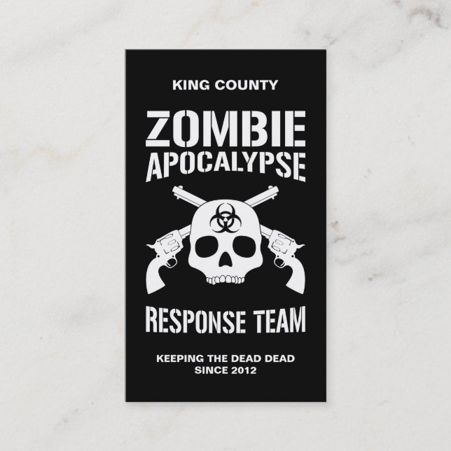 Zombie Apocalypse Business Card (Front)