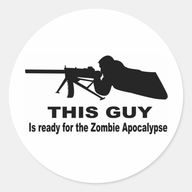 Zombie Apocalypse Classic Round Sticker (Front)