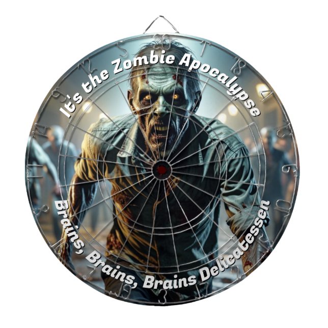 Zombie Apocalypse Creepy Funny Dartboard (Front)
