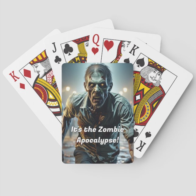 Zombie Apocalypse Creepy Funny Playing Cards (Back)