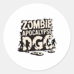 Zombie Apocalypse Dgc Funny Disc Golf Zombie Lover Classic Round Sticker