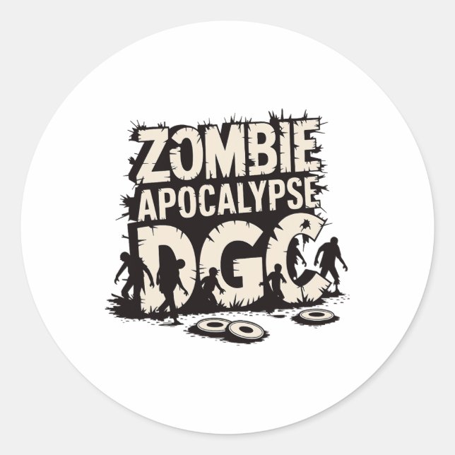 Zombie Apocalypse Dgc Funny Disc Golf Zombie Lover Classic Round Sticker (Front)