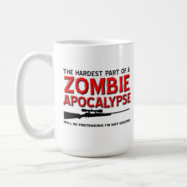Zombie Apocalypse Excited Funny Mug (Left)