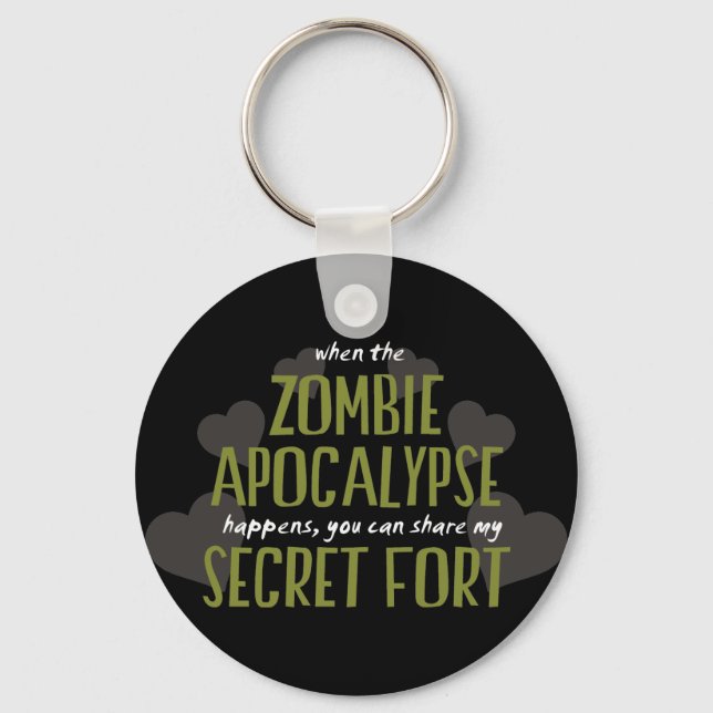 Zombie Apocalypse Fort Keychain (Front)