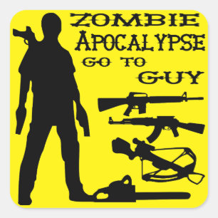 Zombie Apocalypse Go To Guy Weapon, Crossbow, Guns Square Sticker