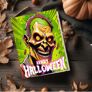 Zombie Apocalypse Halloween. Holiday Card