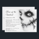 Zombie Apocalypse Halloween Undead Party Alert Invitation<br><div class="desc">Invite your guests to a thrilling zombie apocalypse Halloween party with this chilling undead invitation! Featuring eerie zombie artwork,  this invitation sets the perfect creepy atmosphere for your spooky event. Customize your details and get ready for a night of survival and scares.</div>