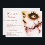 Zombie Apocalypse Halloween Undead Party Alert Invitation<br><div class="desc">Invite your guests to a thrilling zombie apocalypse Halloween party with this chilling undead invitation! Featuring eerie zombie artwork,  this invitation sets the perfect creepy atmosphere for your spooky event. Customize your details and get ready for a night of survival and scares.</div>