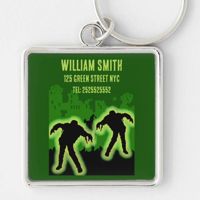 Zombie Apocalypse Kids Keychain (Front)