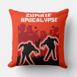 Zombie Apocalypse Kids Shirt Throw Pillow