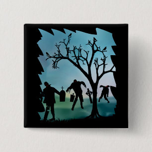 Zombie Apocalypse or  Zombie Walkbutton 2 Inch Square Button