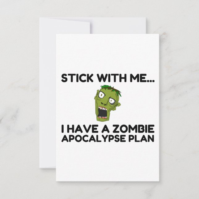 Zombie Apocalypse Plan Thank You Card (Front)