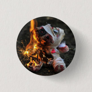 Zombie Apocalypse Teddy Bear 1 Inch Round Button