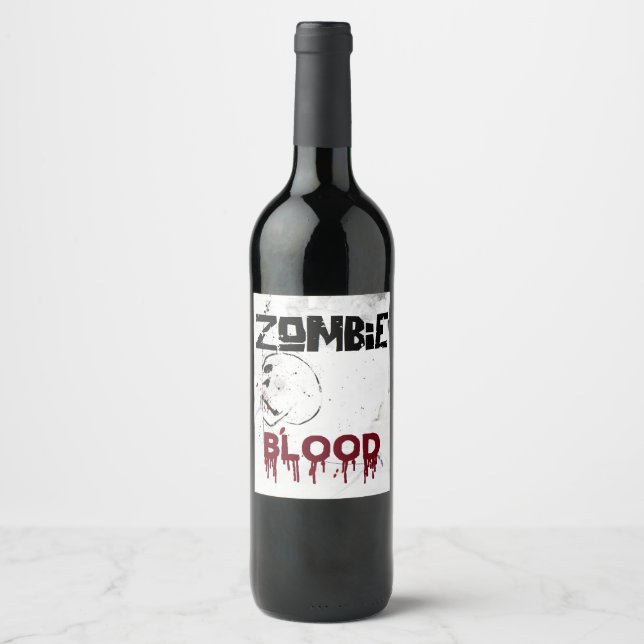 Zombie apocalypse theme party wine label (Front)