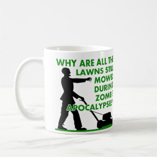 Zombie Apocalypse tondeuse de pelouse drôle Mug
